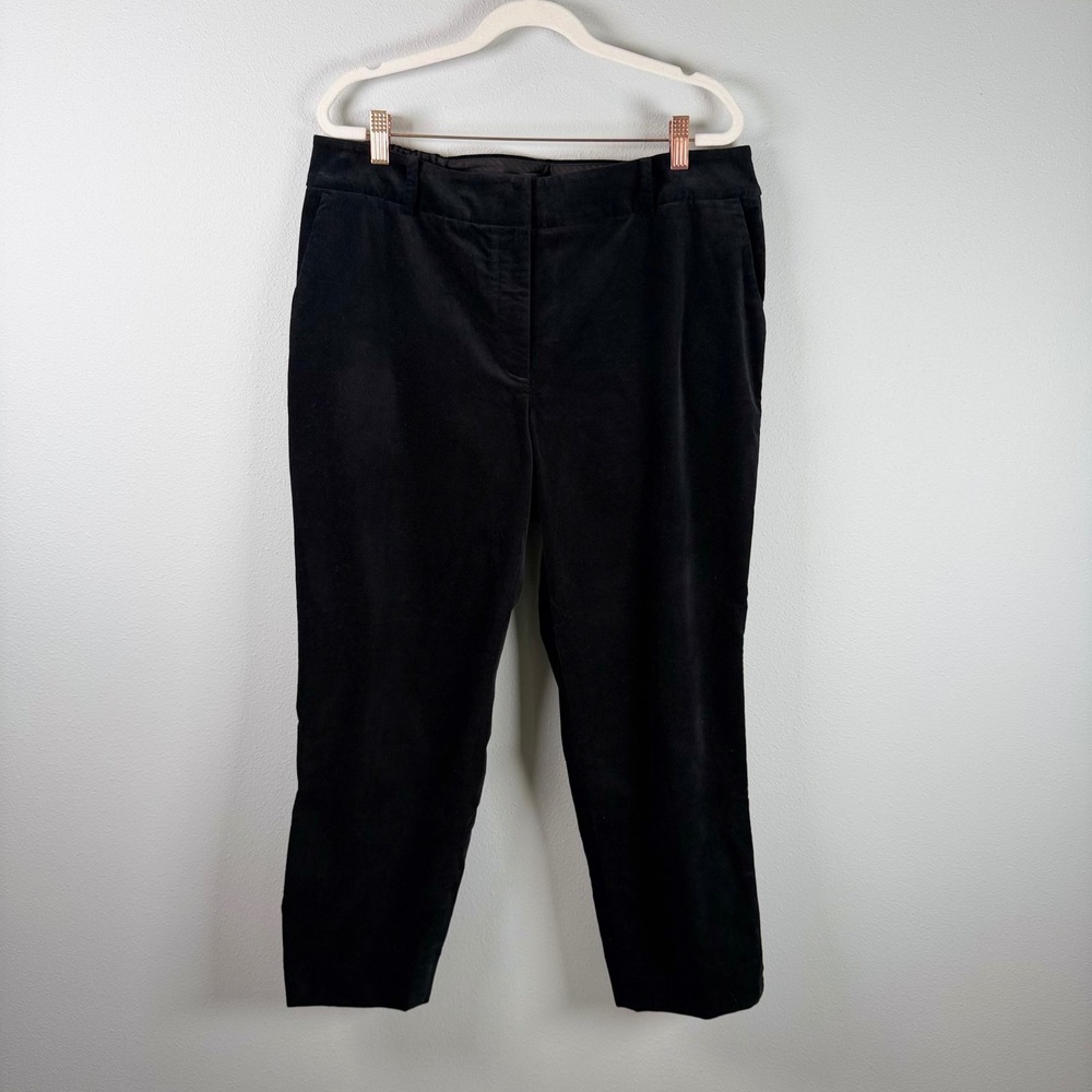 Talbots High-Waist Hampshire Ankle Pants Black Velvet 16WP Stretch Waist